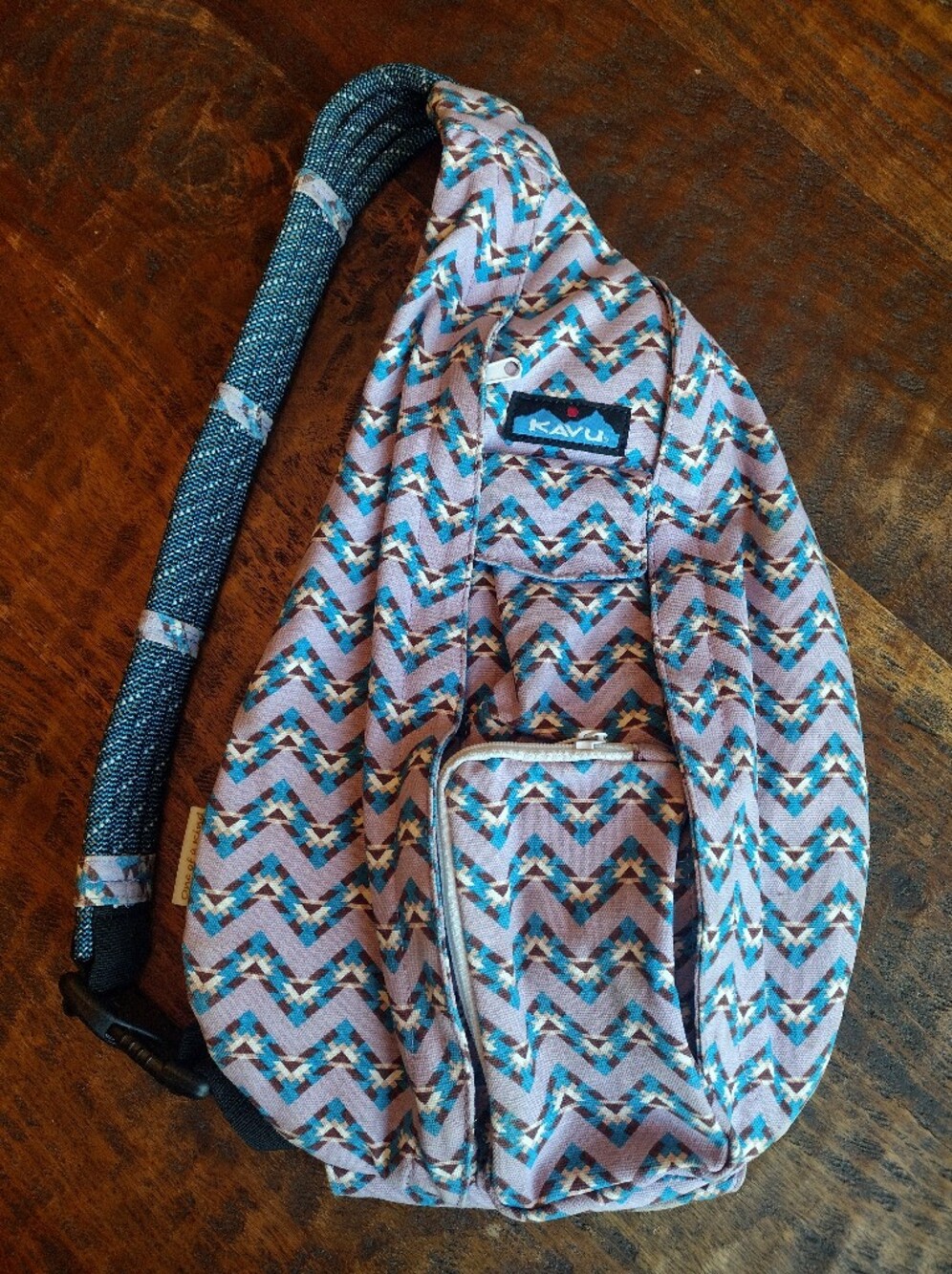 NEW Kavu Lavender And Blue One Of A Kind Rope Swing Bag